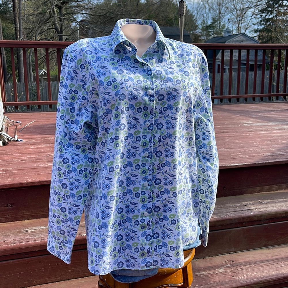 The Tog Shop Button Down Floral Summer Long Sleeve Shirt Size 14